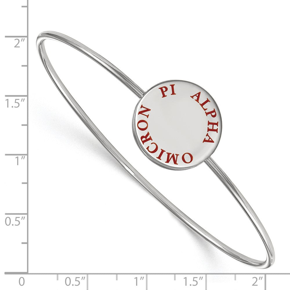 Sterlingsilber S. Rhodiniert Logoart Alpha Omicron Pi Emailliert Schieber-on Armreif