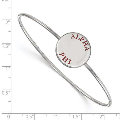Sterlingsilber Rhodiniert Logoart Alpha Phi Emailliert Schieber auf Armreif Armband