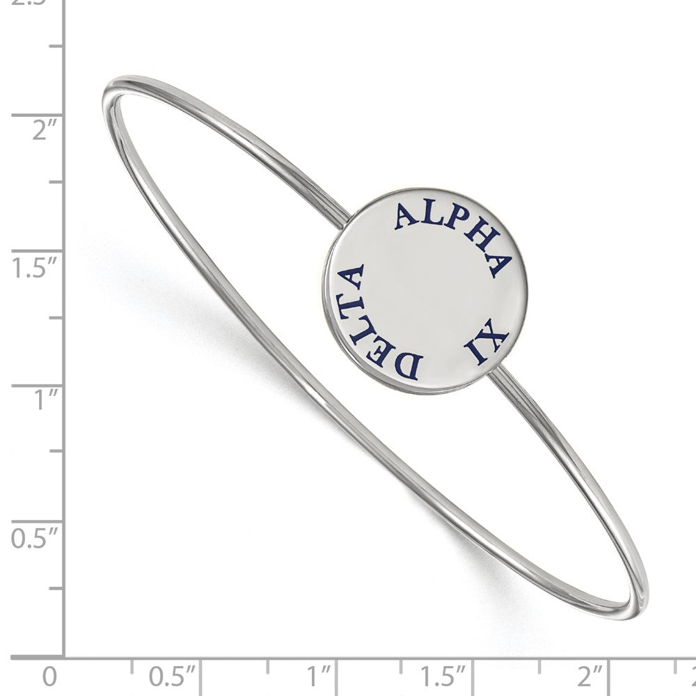 Sterlingsilber Rhodiniert Logoart Alpha Xi Delta Emailliert Schieber auf Armreif Armband