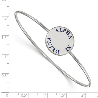 Sterlingsilber Rhodiniert Logoart Alpha Xi Delta Emailliert Schieber auf Armreif Armband