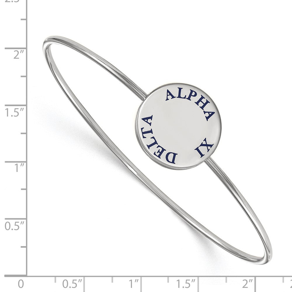Sterlingsilber Rhodiniert Logoart Alpha Xi Delta Emailliert Schieber auf Armreif Armband