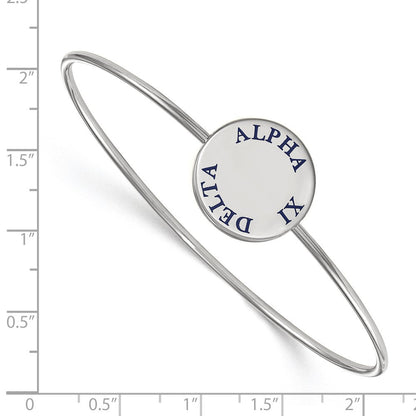 Sterlingsilber Rhodiniert Logoart Alpha Xi Delta Emailliert Schieber auf Armreif Armband