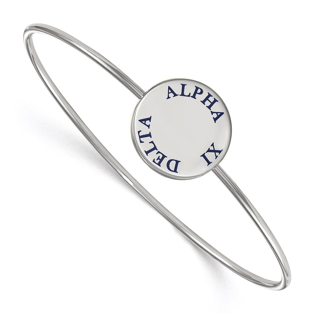 Sterlingsilber Rhodiniert Logoart Alpha Xi Delta Emailliert Schieber auf Armreif Armband