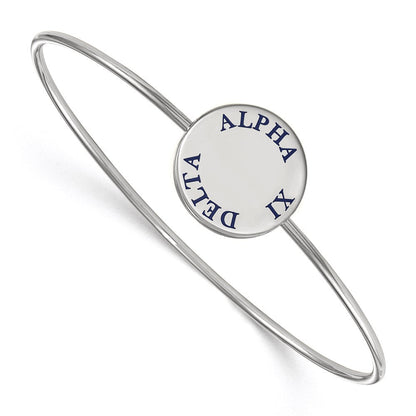 Sterlingsilber Rhodiniert Logoart Alpha Xi Delta Emailliert Schieber auf Armreif Armband