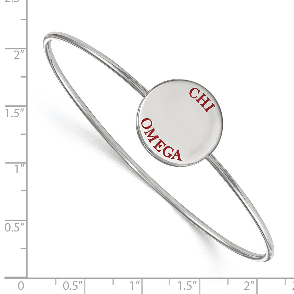 Sterlingsilber Rhodiniert Logoart Chi Omega Emailliert Schieber auf Armreif Armband