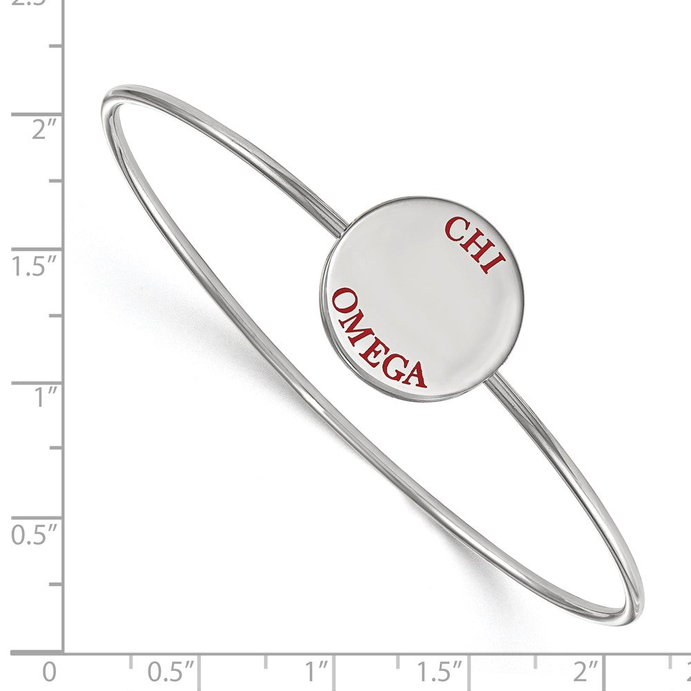 Sterlingsilber Rhodiniert Logoart Chi Omega Emailliert Schieber auf Armreif Armband
