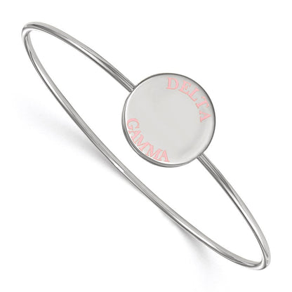 Sterlingsilber Rhodiniert Logoart Delta Gamma Emailliert Schieber auf Armreif Armband
