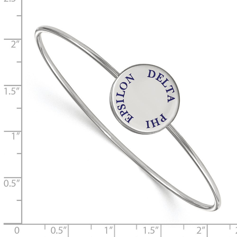 Sterlingsilber S. Rhodiniert Logoart Delta Phi Epsilon Emailliert Schieber auf Armreif Armband