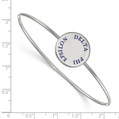 Sterlingsilber S. Rhodiniert Logoart Delta Phi Epsilon Emailliert Schieber auf Armreif Armband