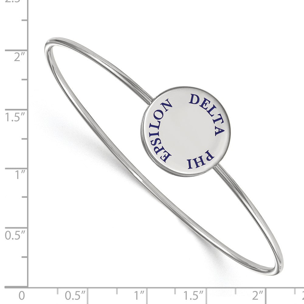 Sterlingsilber S. Rhodiniert Logoart Delta Phi Epsilon Emailliert Schieber auf Armreif Armband