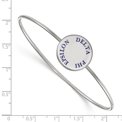 Sterlingsilber S. Rhodiniert Logoart Delta Phi Epsilon Emailliert Schieber auf Armreif Armband