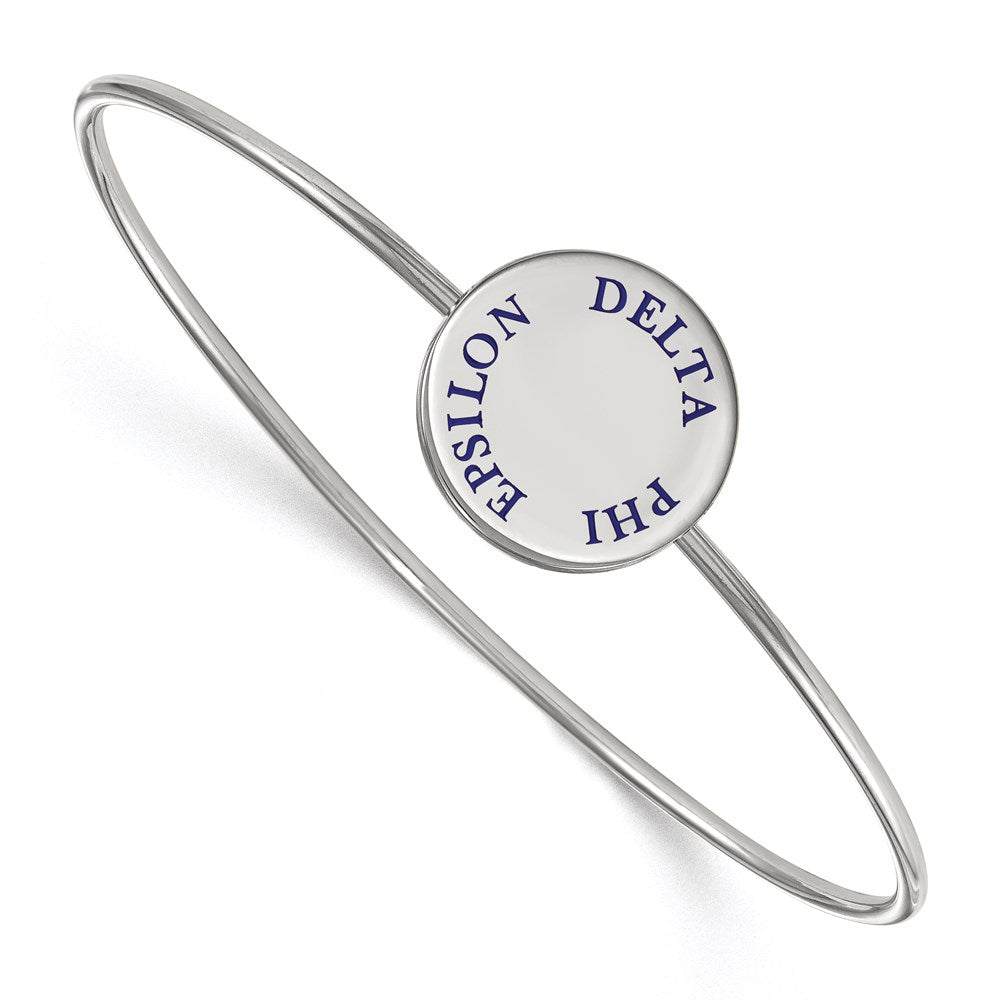 Sterlingsilber S. Rhodiniert Logoart Delta Phi Epsilon Emailliert Schieber auf Armreif Armband