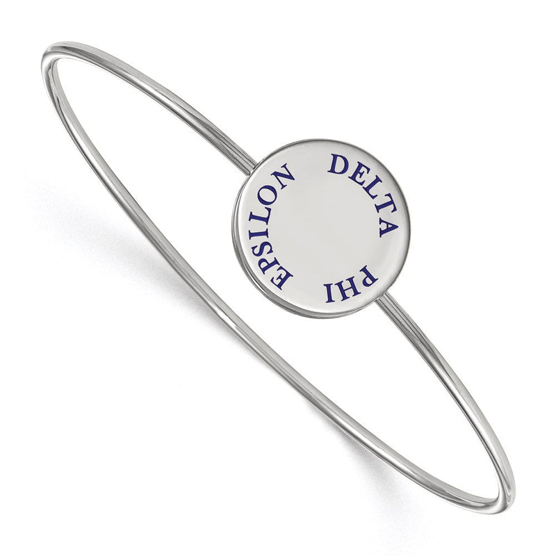 Sterlingsilber S. Rhodiniert Logoart Delta Phi Epsilon Emailliert Schieber auf Armreif Armband