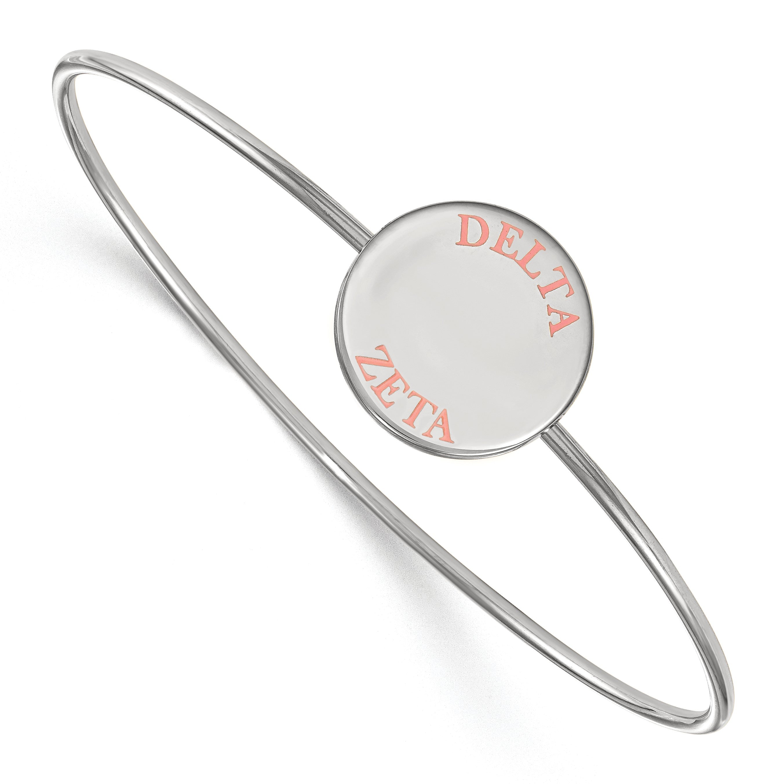 Sterlingsilber Rhodiniert Logoart Delta Zeta Emailliert Schieber auf Armreif Armband