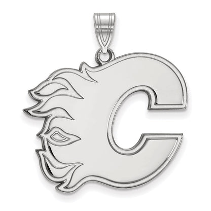 14K Weißgold Nhl Logoart Calgary Flames Buchstabe C Extra Groß Anhänger