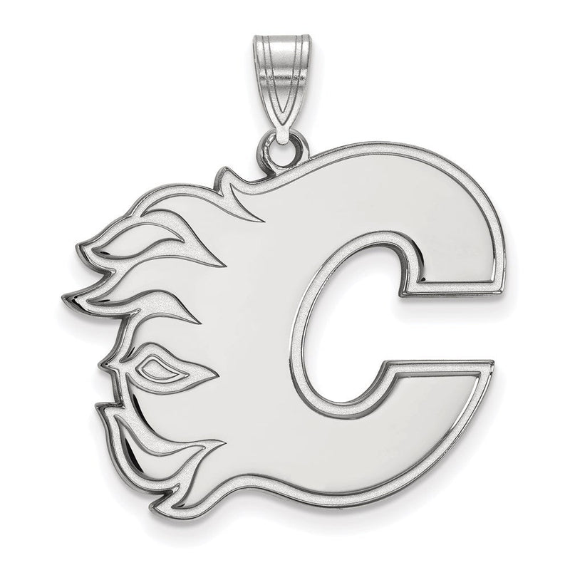 14K Weißgold Nhl Logoart Calgary Flames Buchstabe C Extra Groß Anhänger