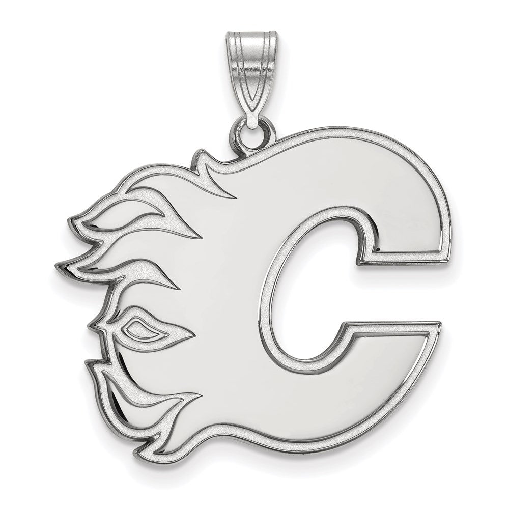 Sterlingsilber Rhodiniert Nhl Logoart Calgary Flames Buchstabe C Extra Groß Anhänger