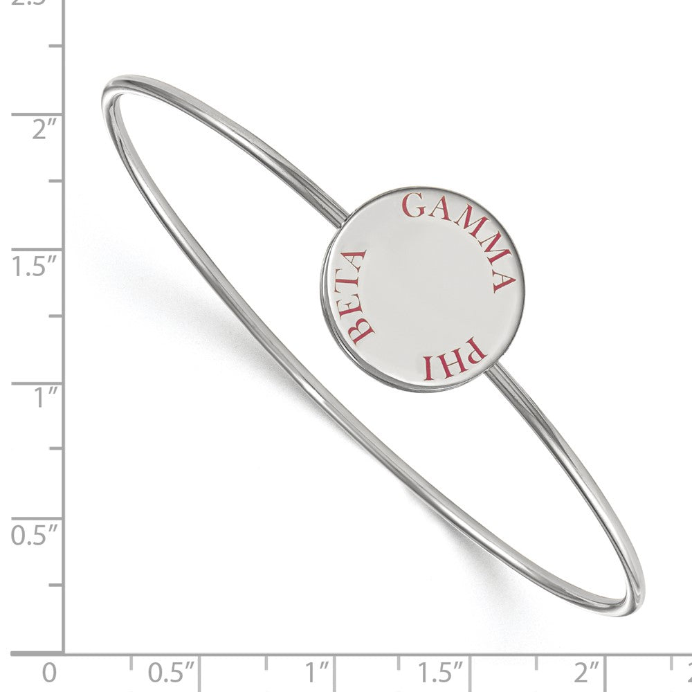 Sterlingsilber Rhodiniert Logoart Gamma Phi Beta Emailliert Schieber auf Armreif Armband