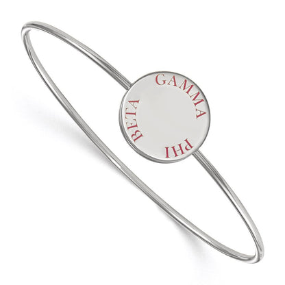 Sterlingsilber Rhodiniert Logoart Gamma Phi Beta Emailliert Schieber auf Armreif Armband