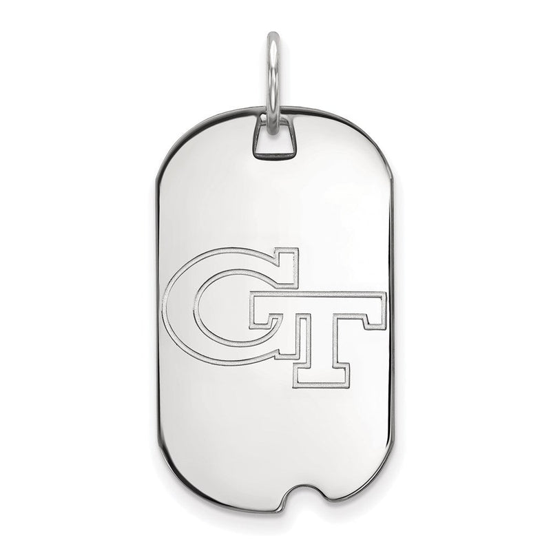 Sterlingsilber Rhodiniert Logoart Georgia Institut Of Technologie G T Klein Erkennungsmarke Anhänger