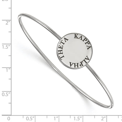 Sterlingsilber S. Rhodiniert Logoart Kappa Alpha Theta Emailliert Schieber auf Armreif Armband