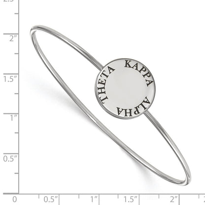 Sterlingsilber S. Rhodiniert Logoart Kappa Alpha Theta Emailliert Schieber auf Armreif Armband