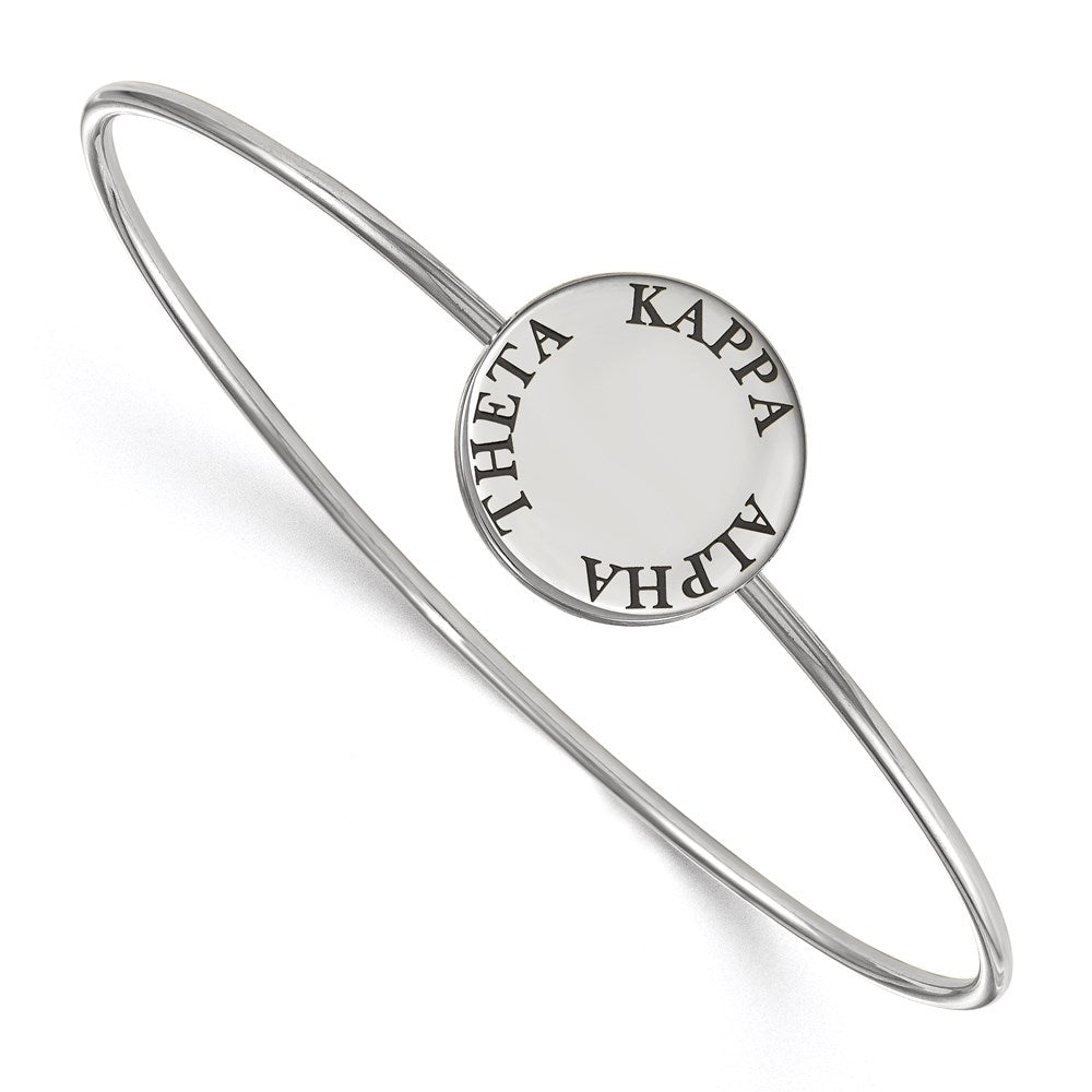 Sterlingsilber S. Rhodiniert Logoart Kappa Alpha Theta Emailliert Schieber auf Armreif Armband