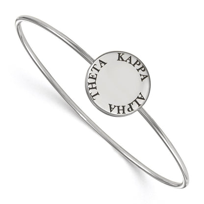 Sterlingsilber S. Rhodiniert Logoart Kappa Alpha Theta Emailliert Schieber auf Armreif Armband