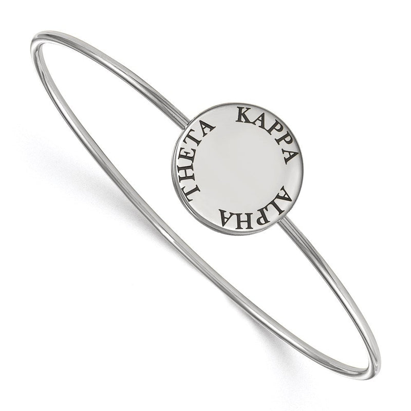 Sterlingsilber S. Rhodiniert Logoart Kappa Alpha Theta Emailliert Schieber auf Armreif Armband
