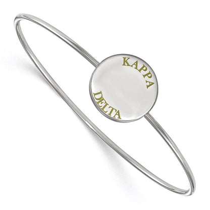 Sterlingsilber Rhodiniert Logoart Kappa Delta Emailliert Schieber auf Armreif Armband