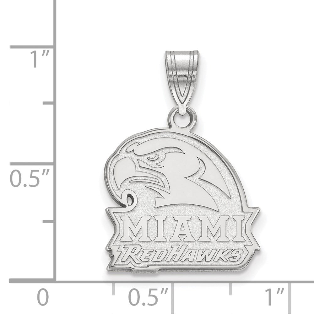 Sterlingsilber Rhodiniert Logoart Miami University Ohio Redhawks Mittel Anhänger