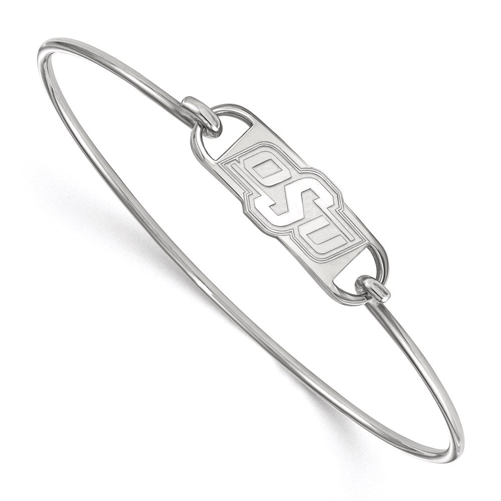 Sterlingsilber Rhodiniert Logoart Oklahoma State University O S U Klein Mittig 7 Zoll Draht Armreif