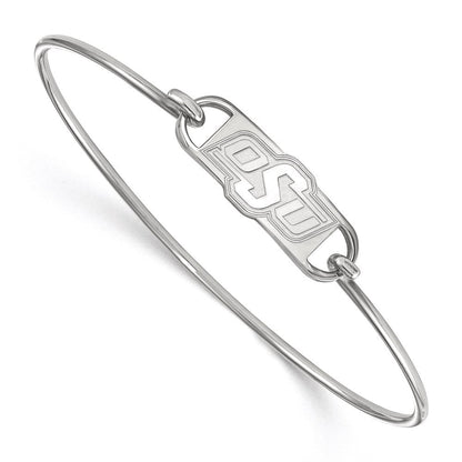 Sterlingsilber Rhodiniert Logoart Oklahoma State University O S U Klein Mittig 7 Zoll Draht Armreif