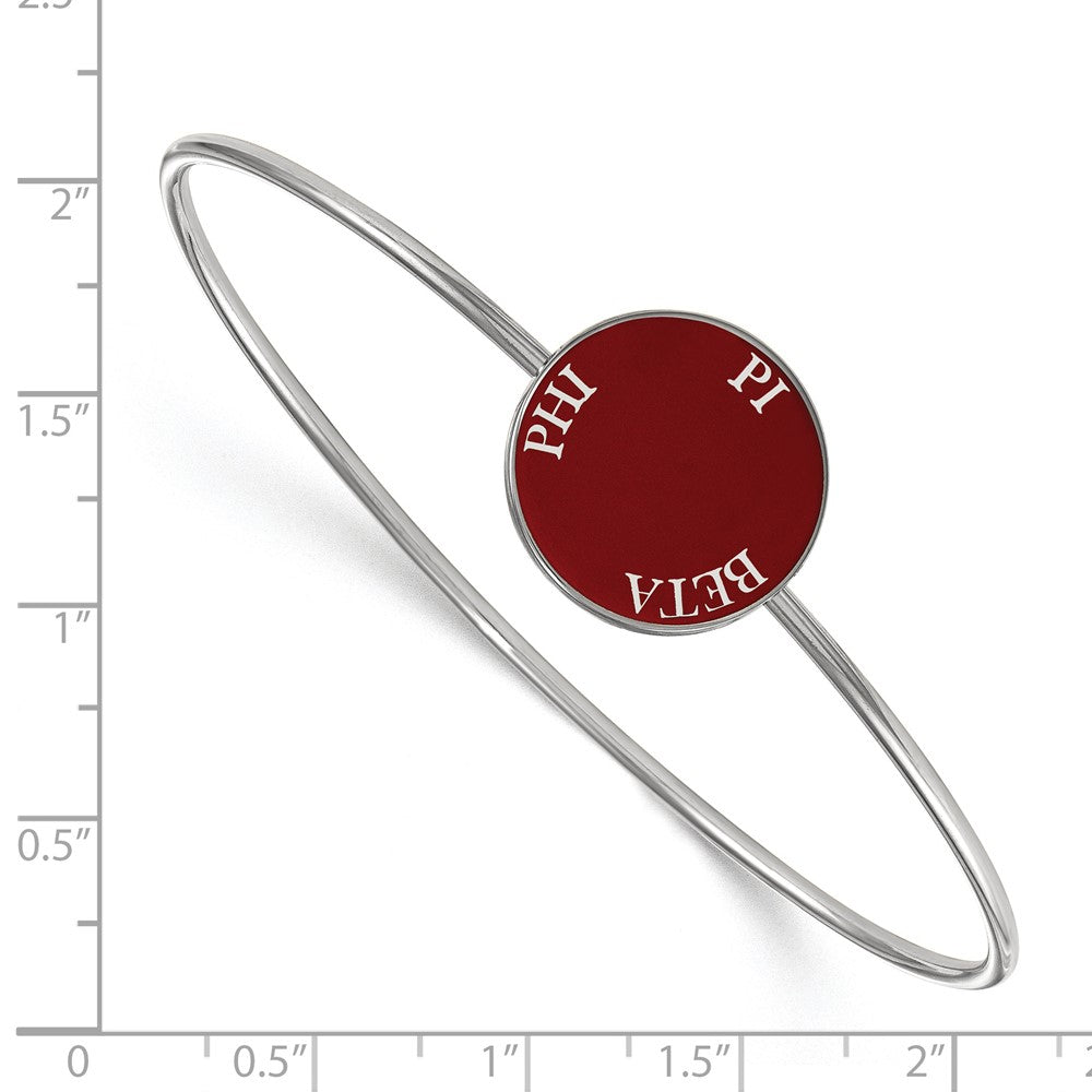 Sterlingsilber Rhodiniert Logoart Pi Beta Phi Emailliert Schieber auf Armreif Armband