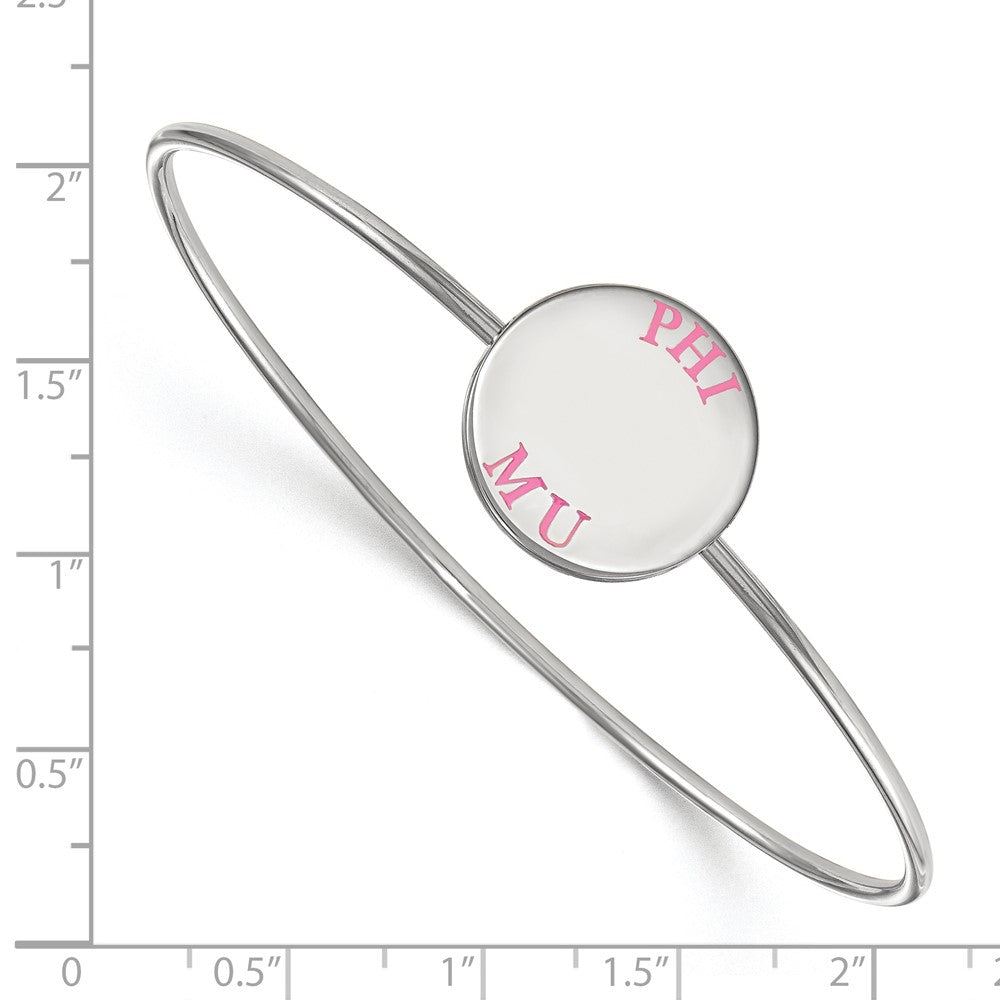 Sterlingsilber Rhodiniert Logoart Phi Mu Emailliert Schieber auf Armreif