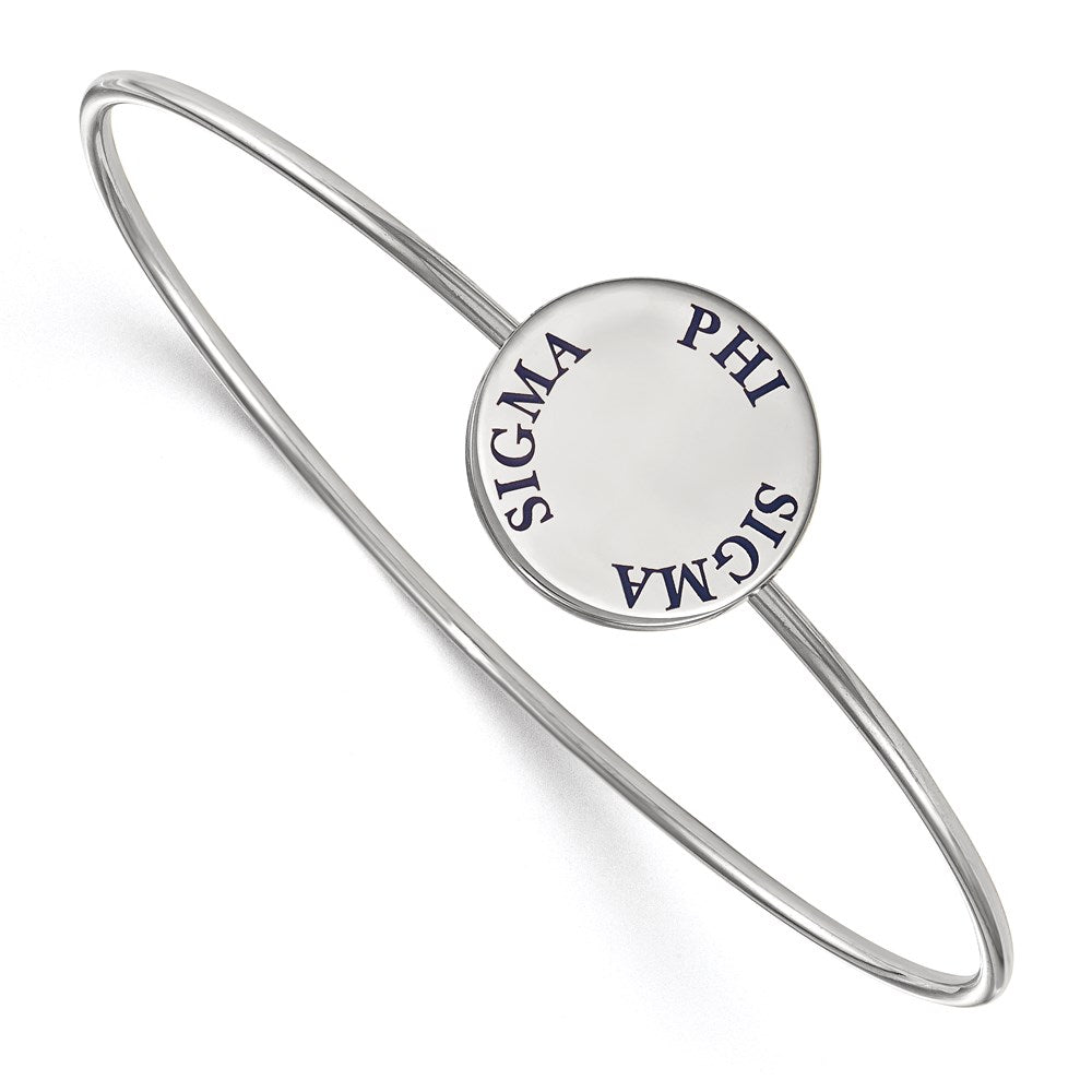 Sterlingsilber Rhodiniert Logoart Phi Sigma Emailliert Schieber auf Armreif