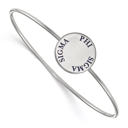 Sterlingsilber Rhodiniert Logoart Phi Sigma Emailliert Schieber auf Armreif
