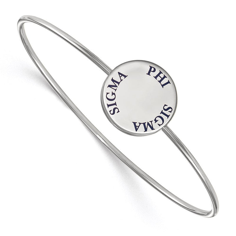 Sterlingsilber Rhodiniert Logoart Phi Sigma Emailliert Schieber auf Armreif
