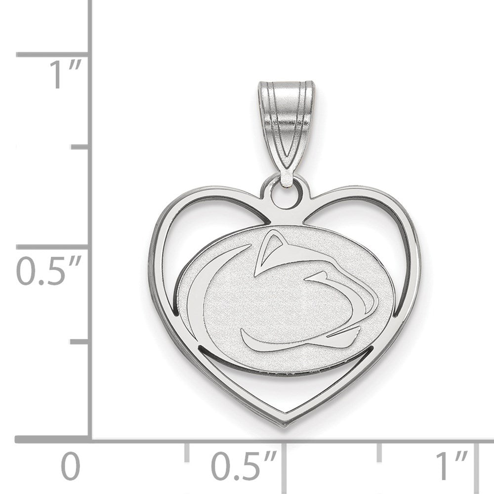 Sterlingsilber Rhodiniert Logoart Penn State University Löwe Herz Anhänger