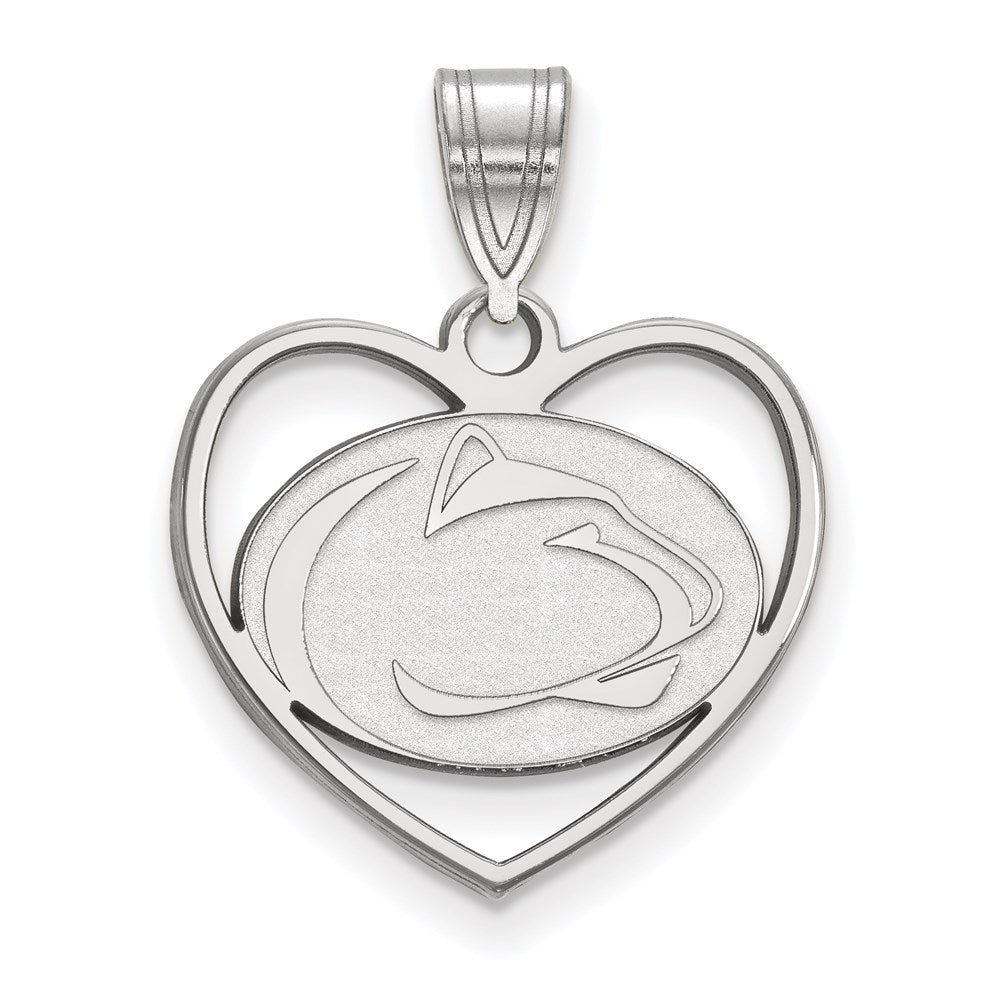 Sterlingsilber Rhodiniert Logoart Penn State University Löwe Herz Anhänger