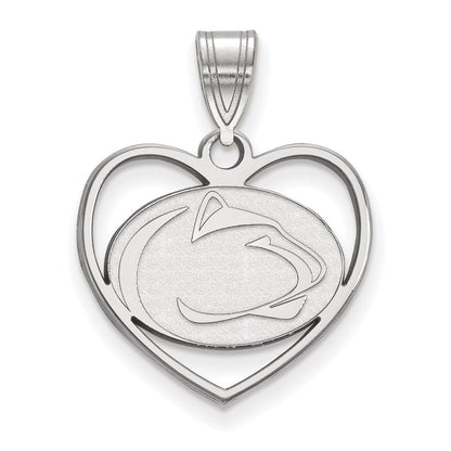 Sterlingsilber Rhodiniert Logoart Penn State University Löwe Herz Anhänger