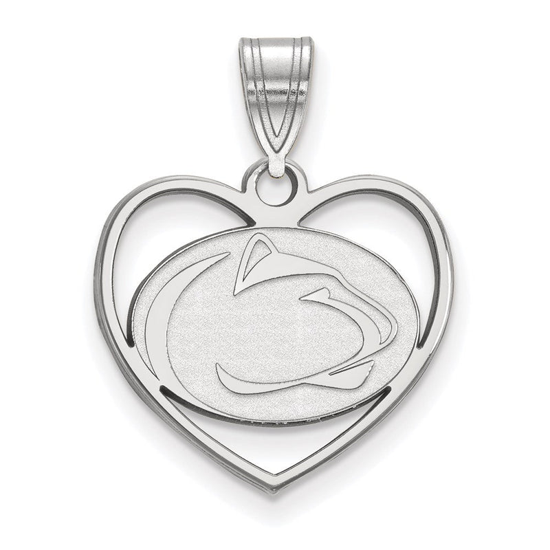 Sterlingsilber Rhodiniert Logoart Penn State University Löwe Herz Anhänger