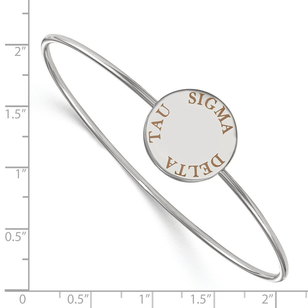 Sterlingsilber Rhodiniert Logoart Sigma Delta Tau Emailliert Schieber auf Armreif Armband