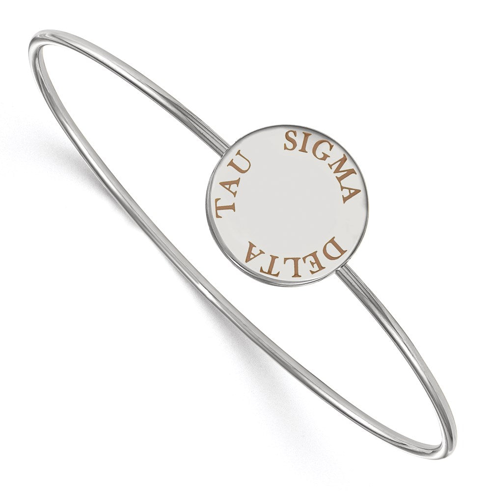 Sterlingsilber Rhodiniert Logoart Sigma Delta Tau Emailliert Schieber auf Armreif Armband