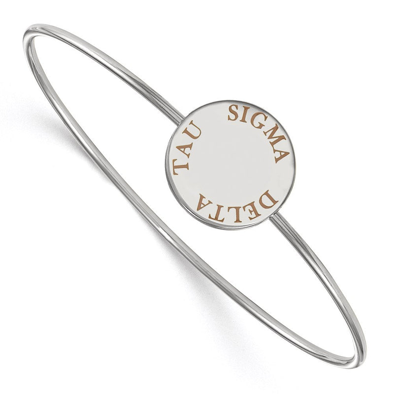 Sterlingsilber Rhodiniert Logoart Sigma Delta Tau Emailliert Schieber auf Armreif Armband