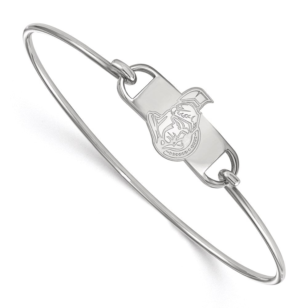 Sterlingsilber Rhodiniert Nhl Logoart Ottawa Senators Klein Mittig 7 Zoll Draht Armreif