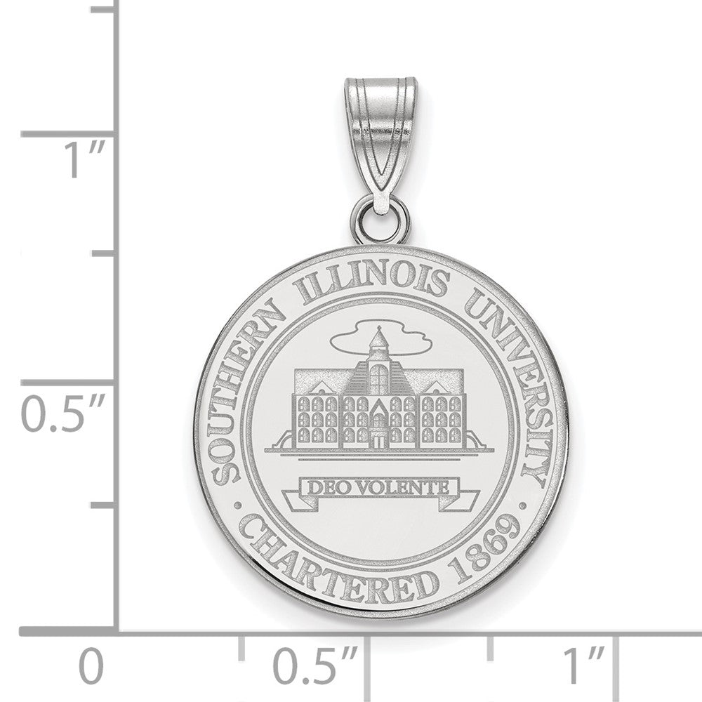 Sterlingsilber Rhodiniert Logoart Southern Illinois University Groß Wappen Anhänger