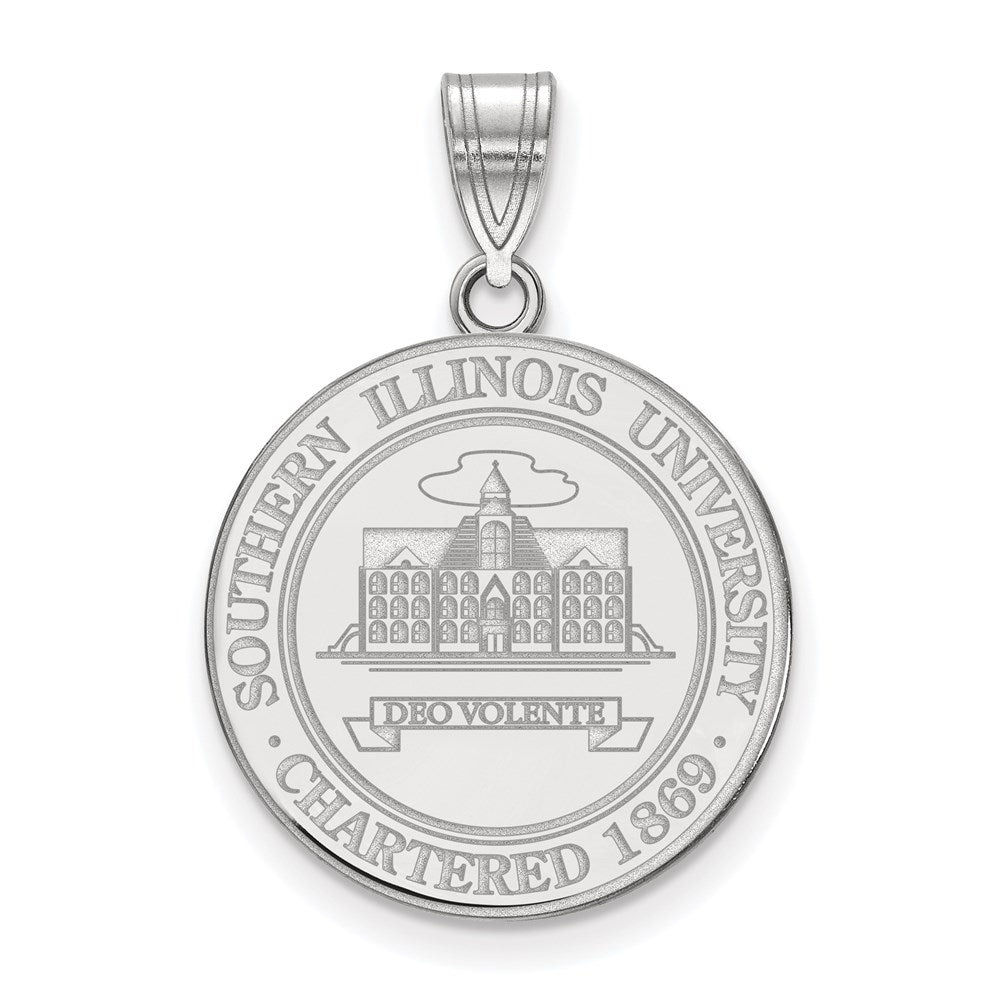 Sterlingsilber Rhodiniert Logoart Southern Illinois University Groß Wappen Anhänger