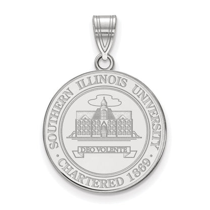 Sterlingsilber Rhodiniert Logoart Southern Illinois University Groß Wappen Anhänger