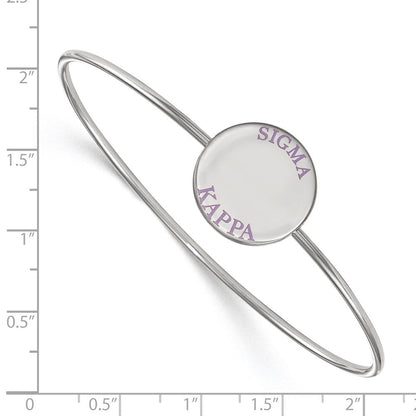 Sterlingsilber Rhodiniert Logoart Sigma Kappa Emailliert Schieber auf Armreif Armband